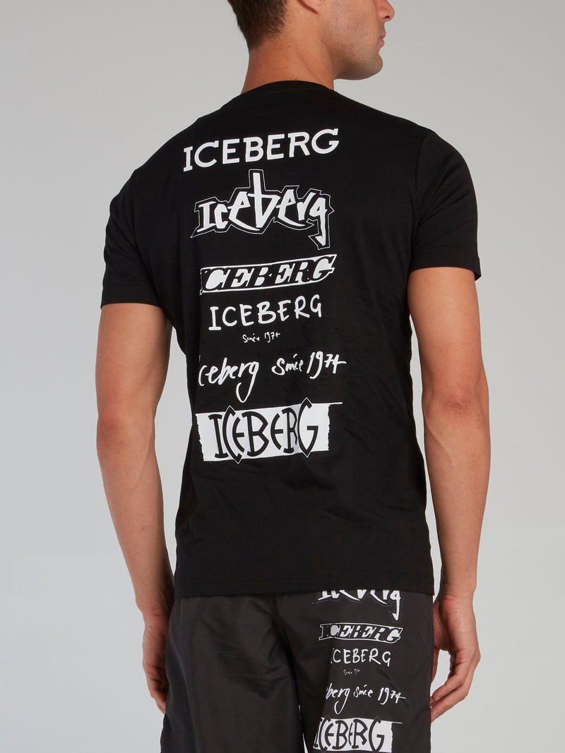Black Logo Collection Rear Print T-Shirt