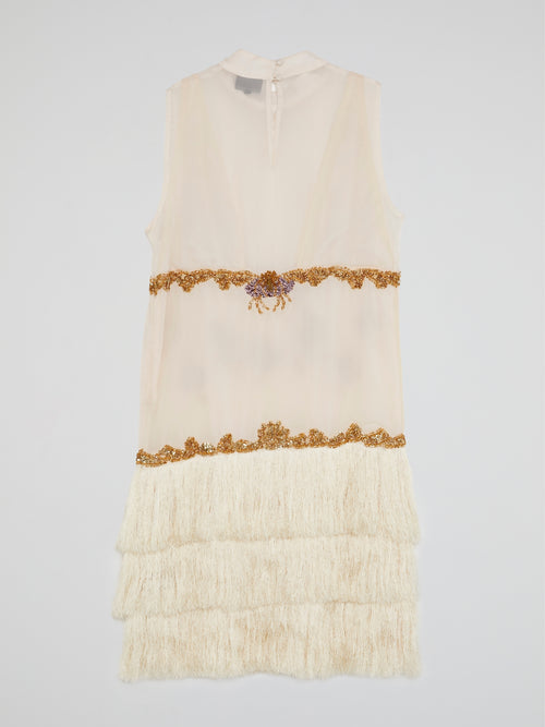 Beaded Tassel Hem Mini Dress