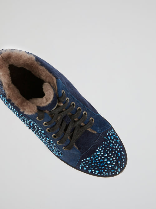 Navy Multi-Stud Hidden Heel Sneakers