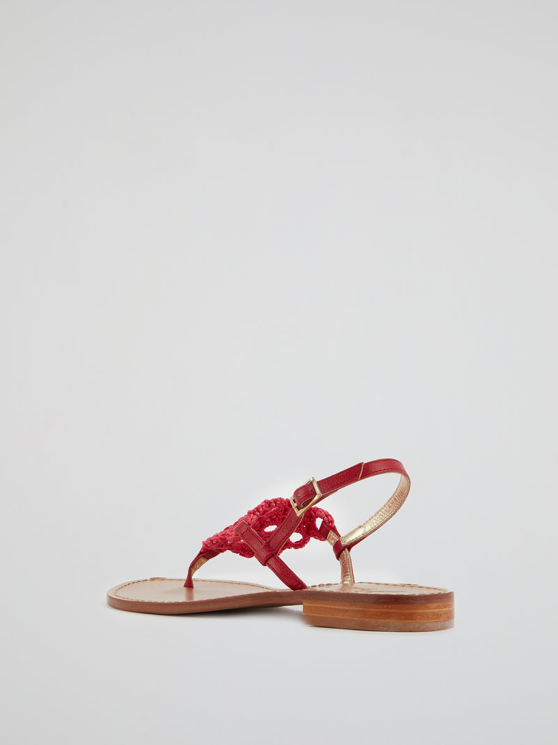 Susanna Crochet Flat Sandals