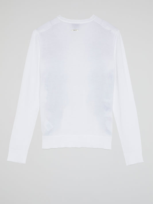 White Dragon Print Sweatshirt