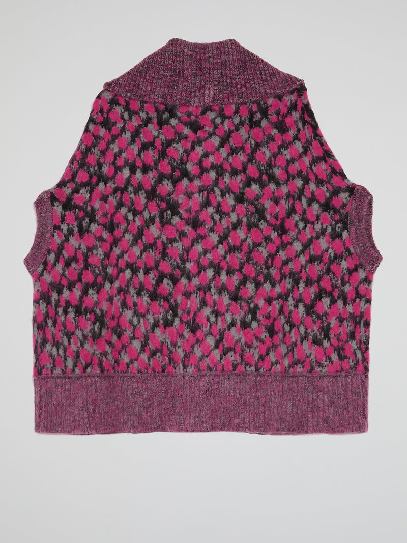 Pink Ribbed Edge Poncho