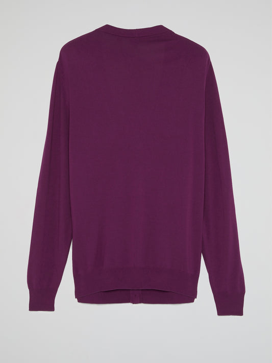 Purple Button Up Cardigan