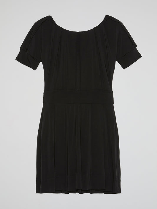 Black Puff Sleeve Mini Dress