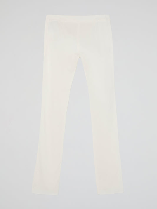 White Slim Fit Trousers