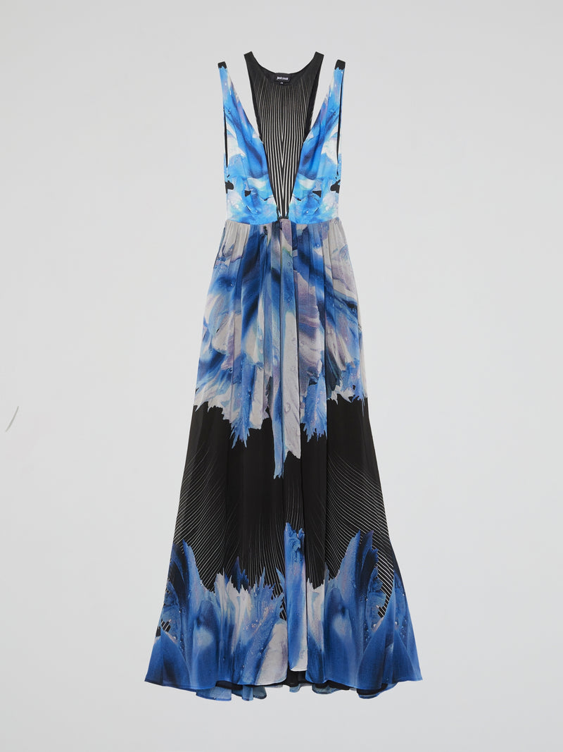 Blue Sleeveless Maxi Dress
