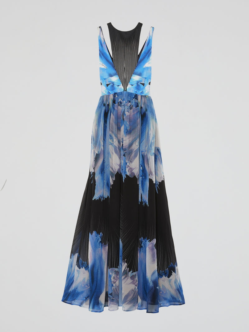 Blue Sleeveless Maxi Dress