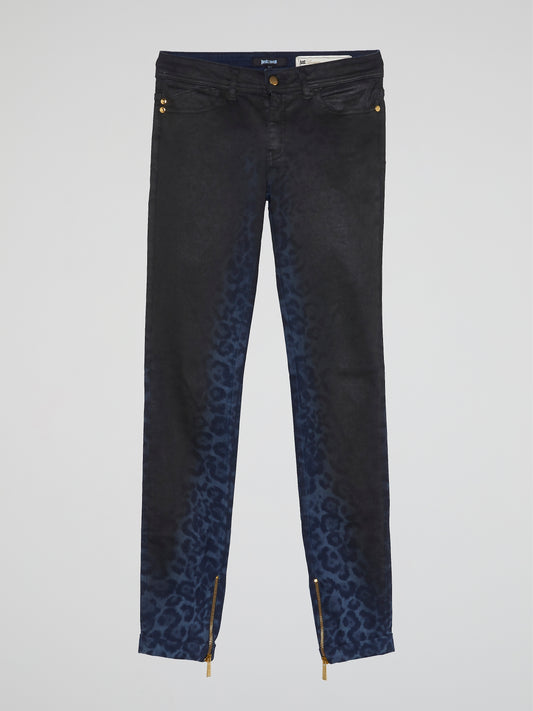 Gradient Leopard Print Jeans