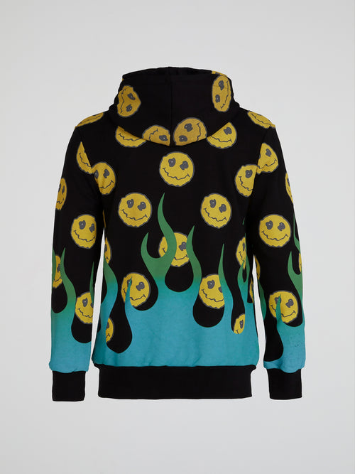 Smiley All Over Print Hoodie