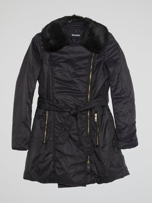 Black Quilted Trench Coat