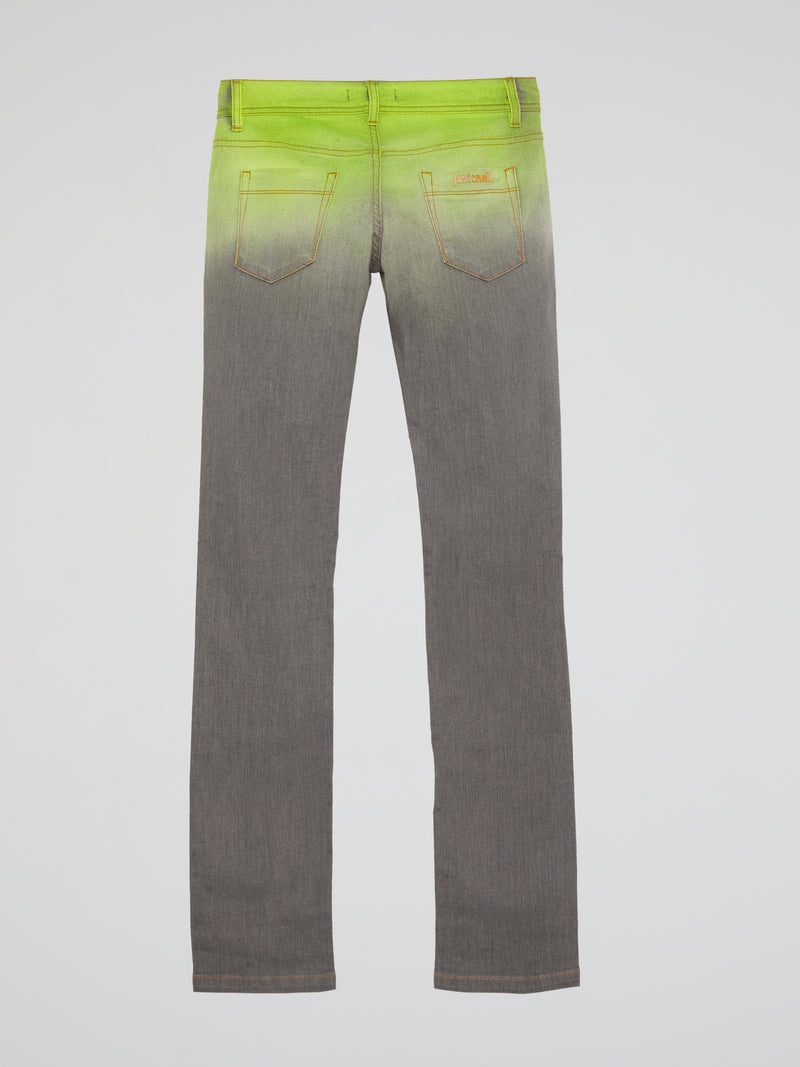Grey Gradient Print Jeans