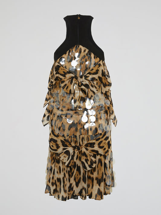 Leopard Print Layered Mini Dress