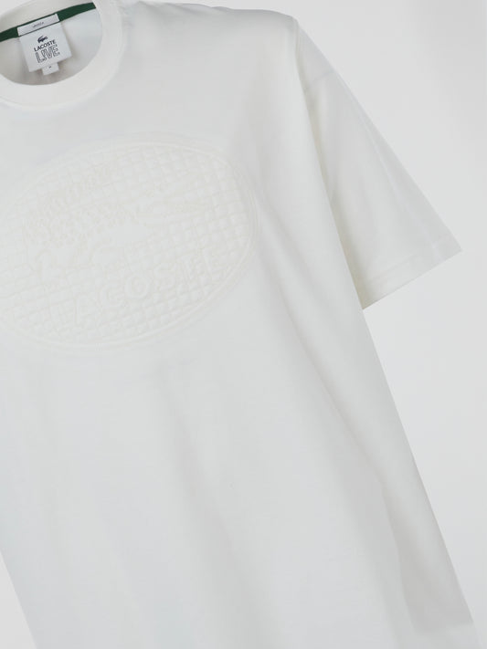 White Logo Cotton T-Shirt