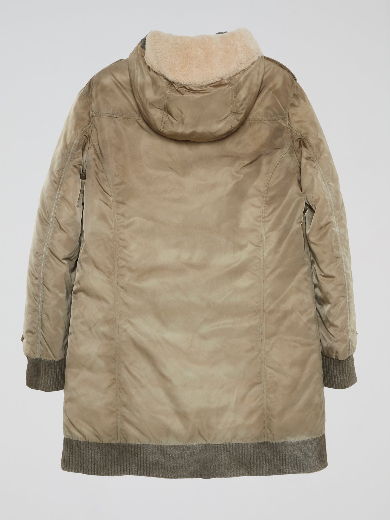 Ribbed Trim Parka