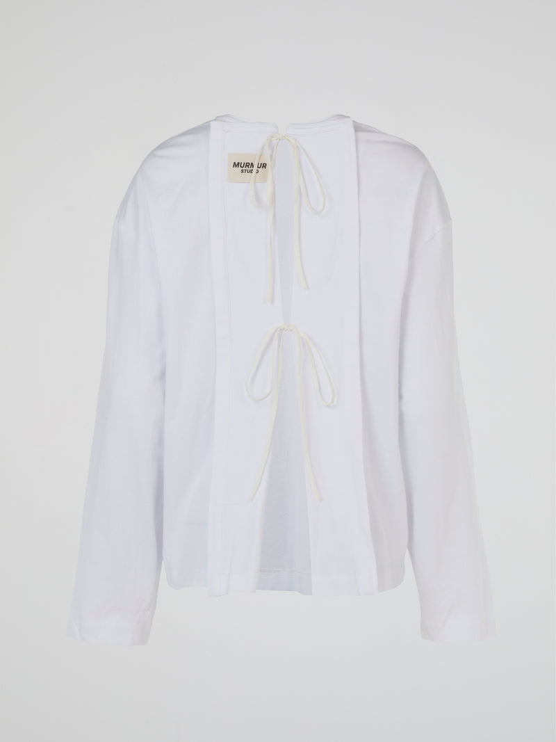 White Oversized Long Sleeve Top