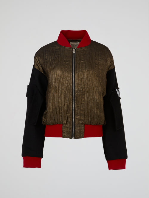 Colour Block Padded Bomber Jacket
