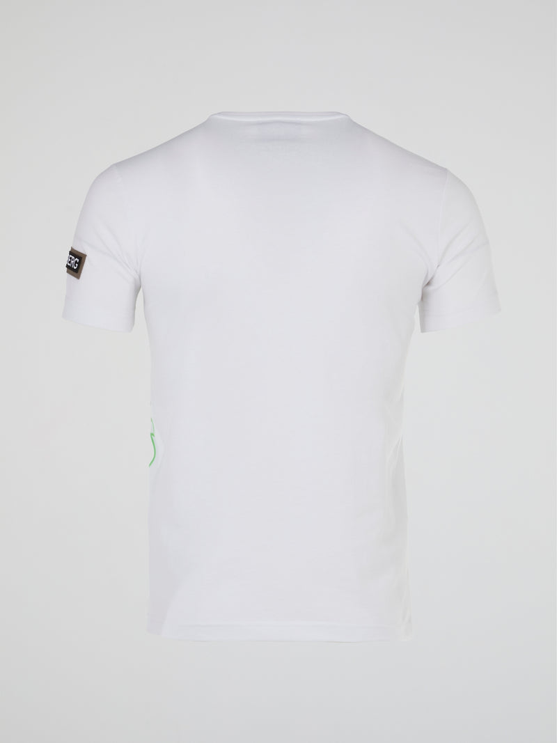 Mickey Mouse White Psychedelic Print T-Shirt