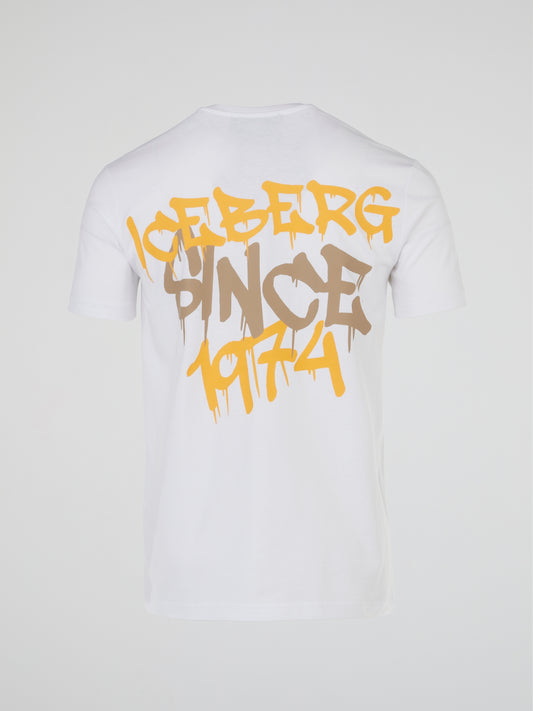 White Graffiti Print T-Shirt