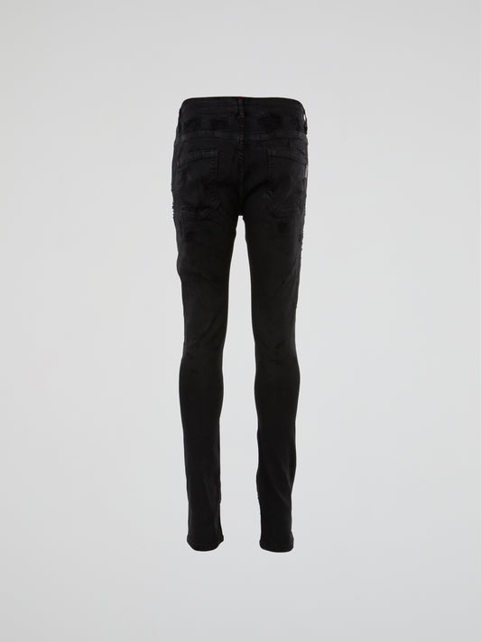 Black Distressed Skinny Jeans