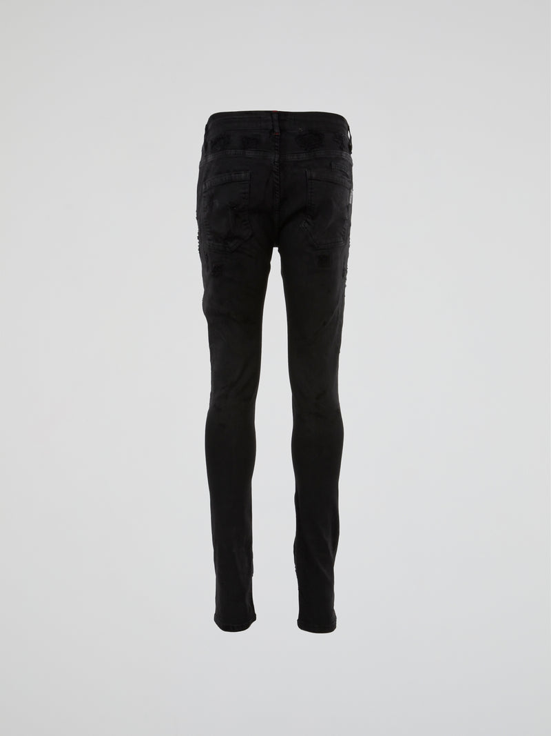 Black Distressed Skinny Jeans