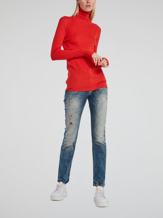 Red Turtleneck Sweater