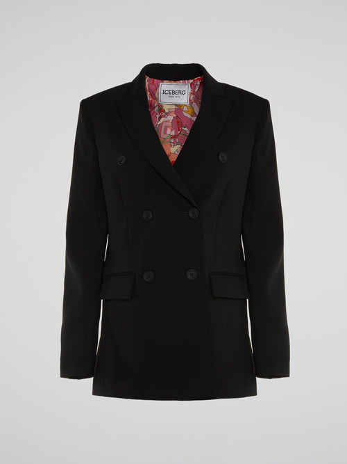 Black Double-Breasted Blazer
