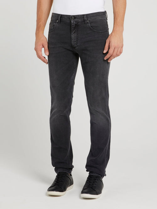 Black Faded Denim Jeans
