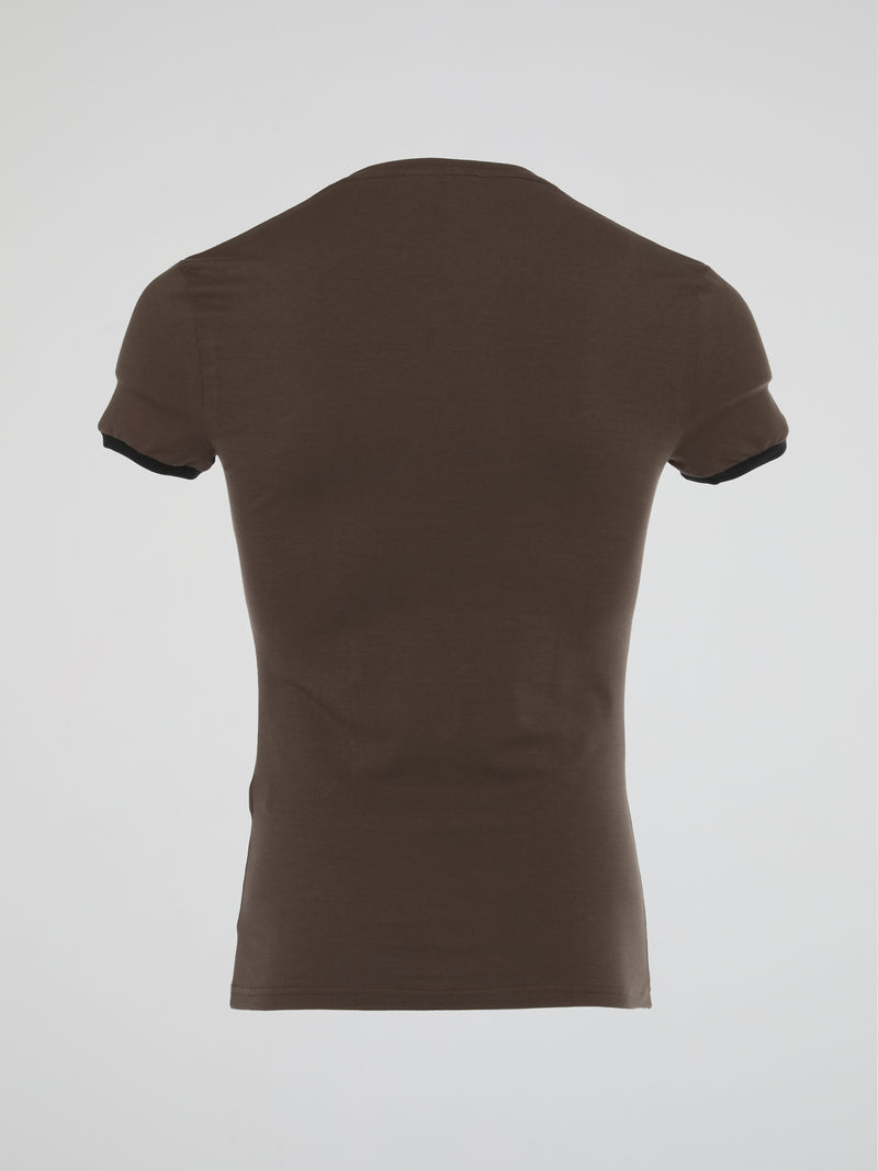 Brown V-Neck Logo Undershirt
