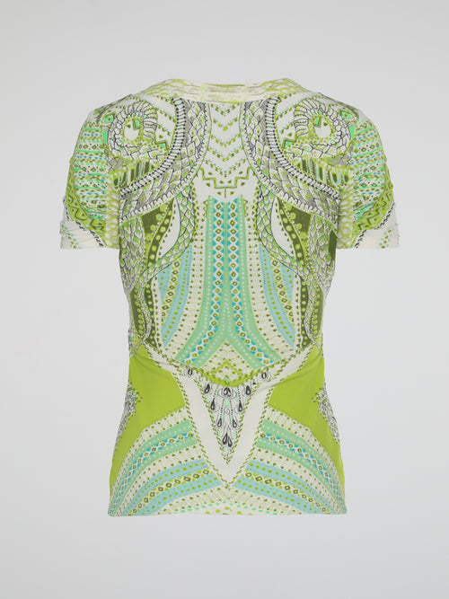 Printed V-Neck Top