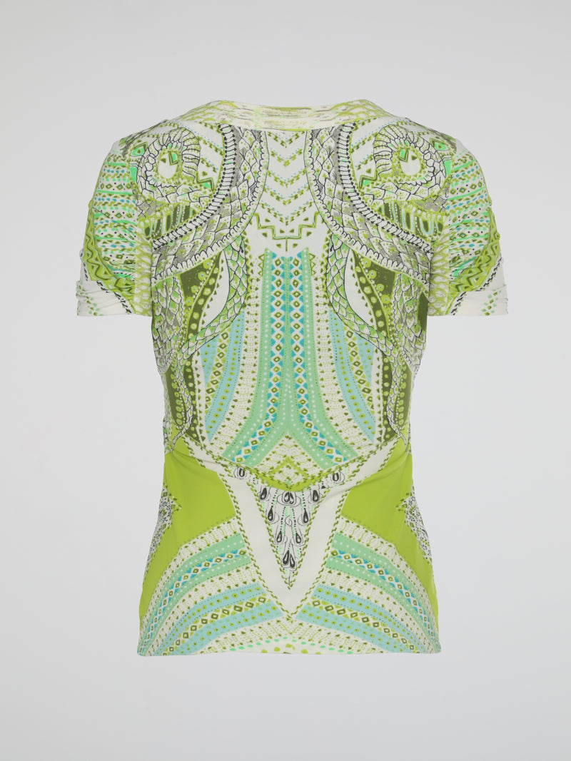 Printed V-Neck Top