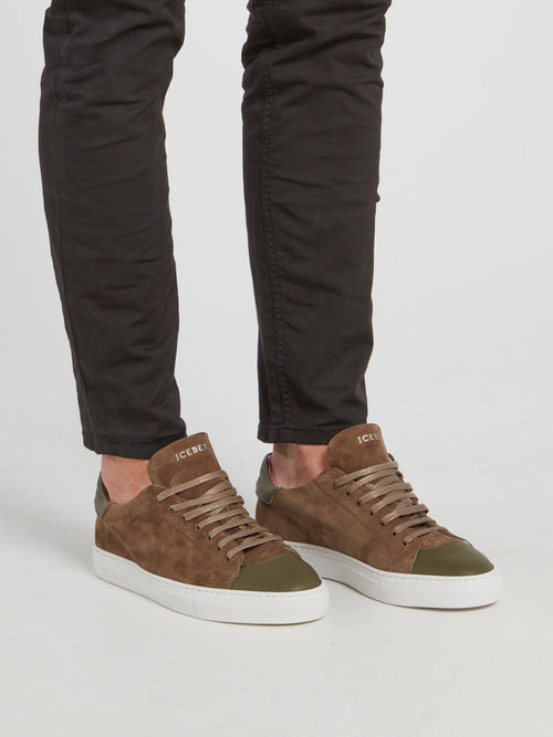 Brown Suede Low Top Sneakers